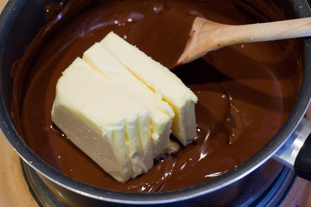 Melting the chocolate and the butter