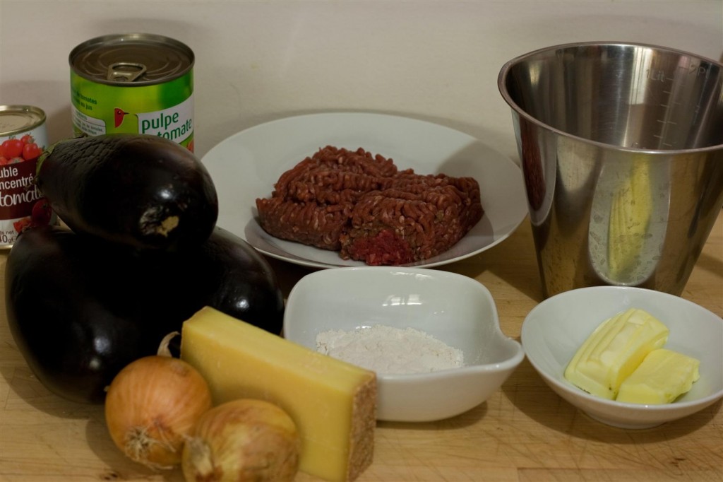 Aubergine Lasagna ingredients