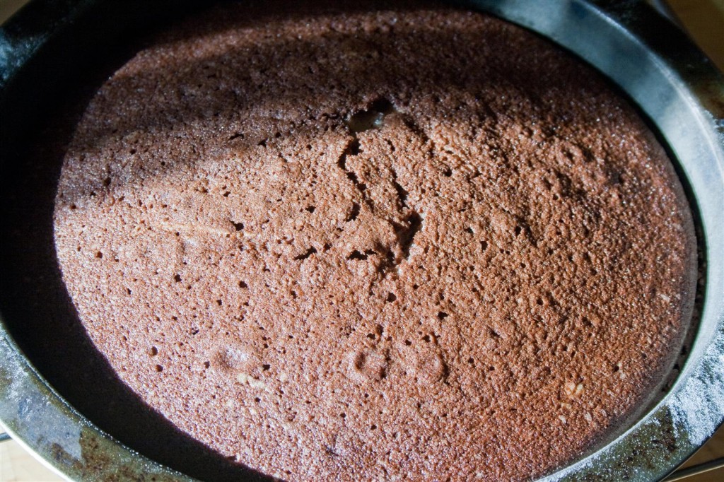 The baked cake