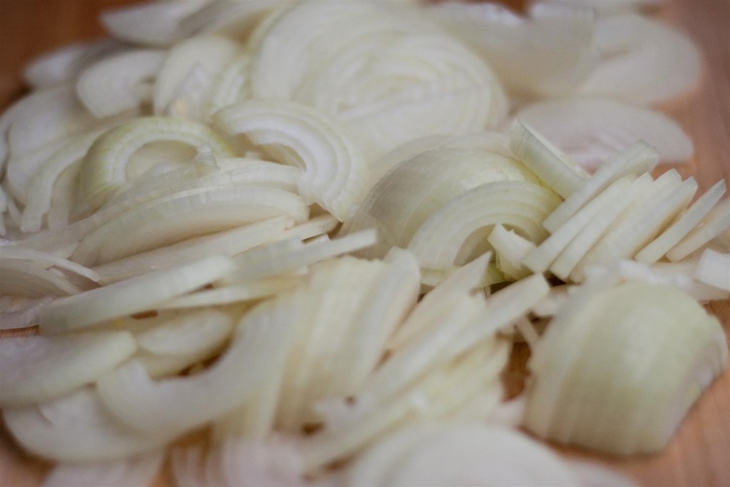 Slicing the onions
