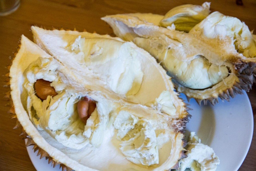 Inside the durian