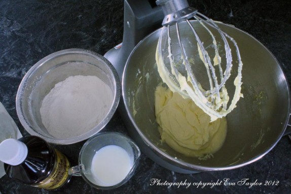 Creaming the butter, sugar and eggs together takes patience