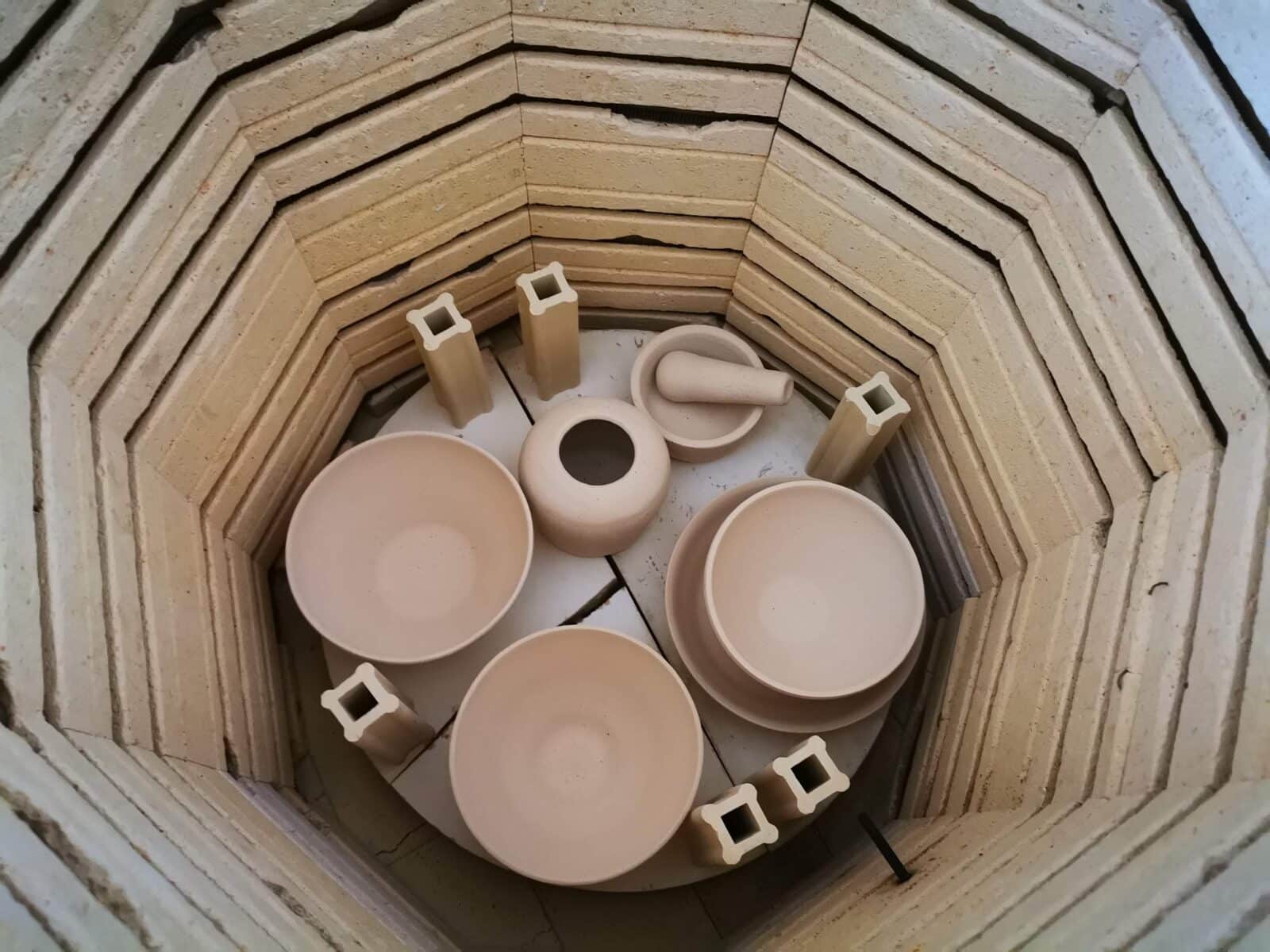 Fired ware in the kiln